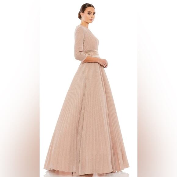 Ieena for Mac Duggal Rose Gold Shimmering Long 30700 - Picture 3 of 6